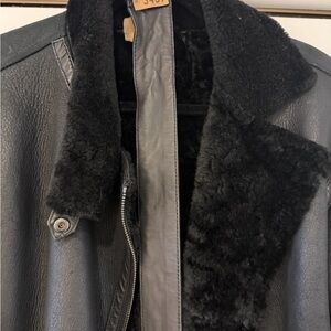 Madewell Black Shearling Bomber Jacket